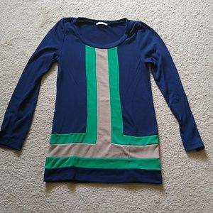 Navy, green, and tan tunic sz s NWOT